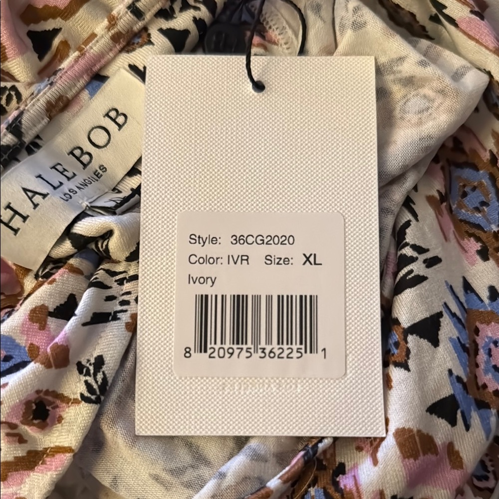 Hale Bob Ivory Patterned Blouse XL